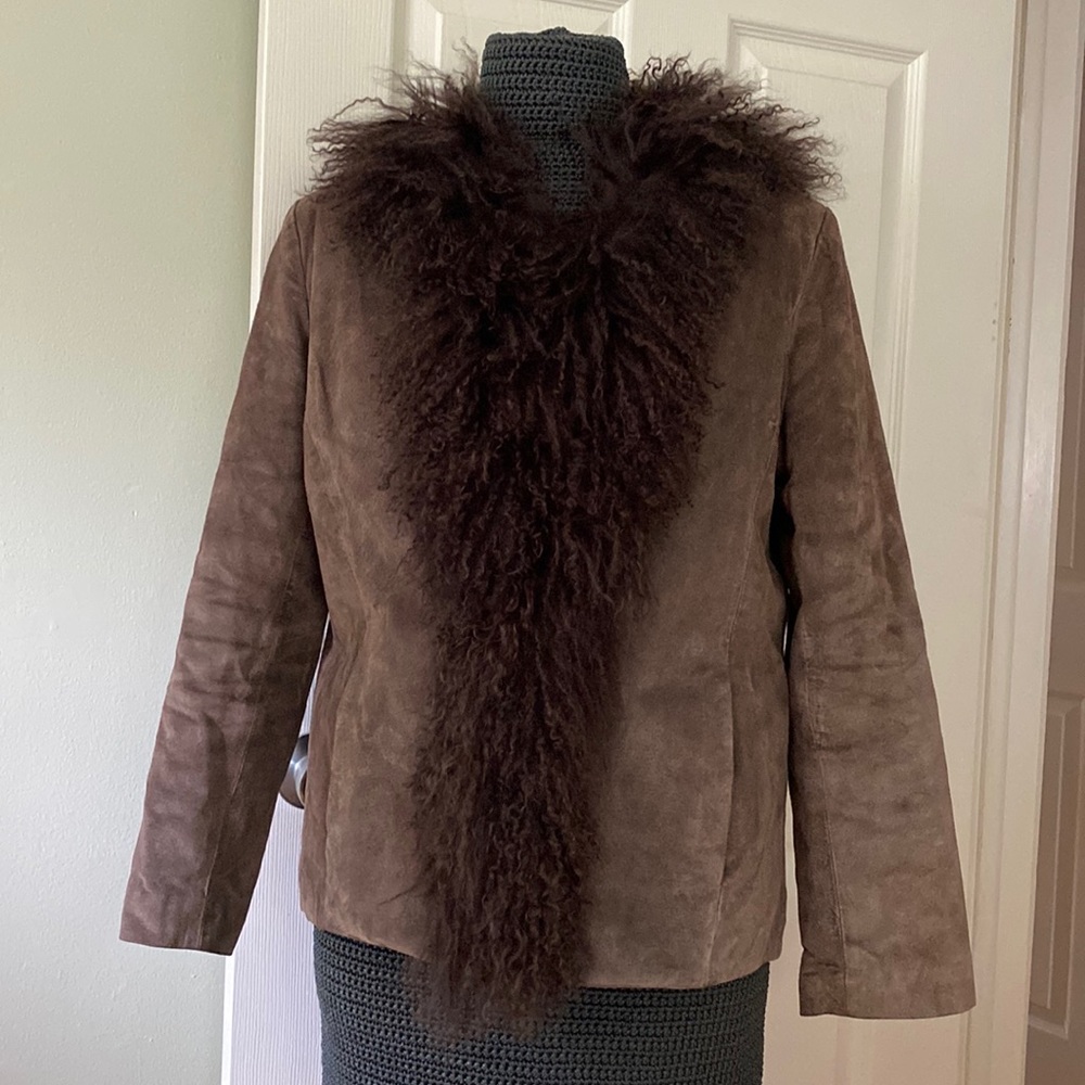 Chico Design, Mongolian Faux Fur Suede Coat, Size 1 (Medium Size 8)